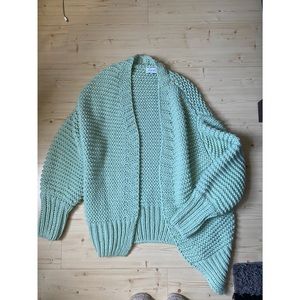 Green knit cardigan